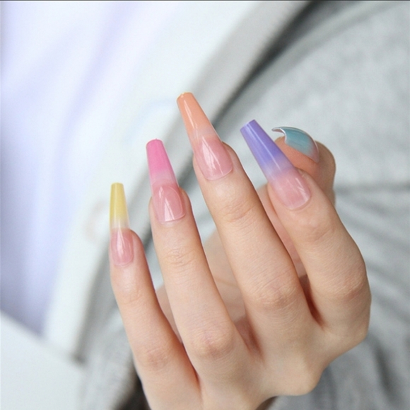 New boutique gel glue tab Ombre Press on Nails set - Picture 7 of 14